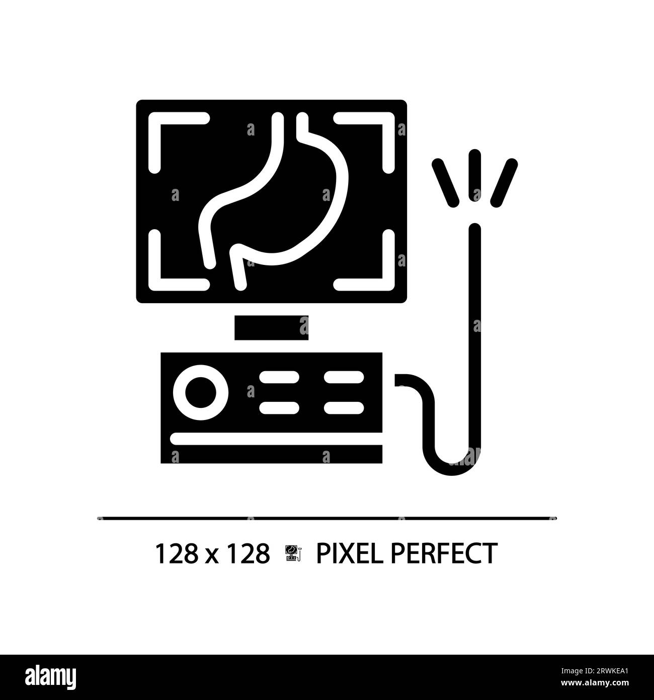Endoscope pixel perfect black glyph icon Stock Vector Image & Art - Alamy