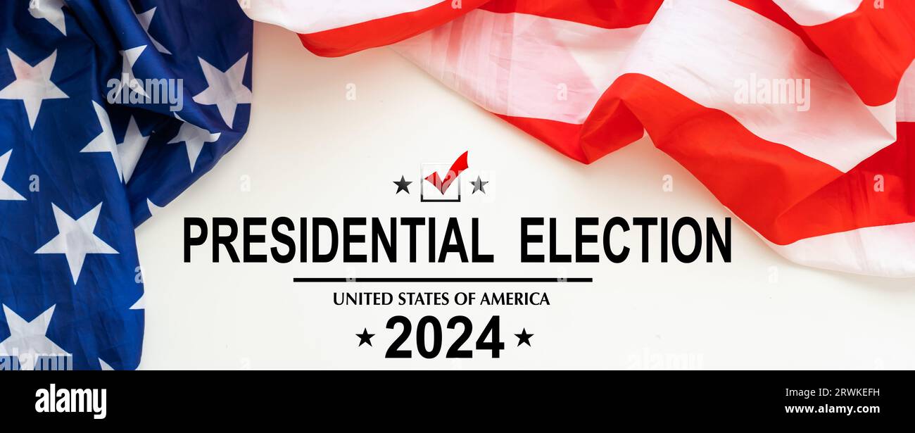 Presidential Election 2024 Written Over Waving American Flag Stock   Presidential Election 2024 Written Over Waving American Flag 2RWKEFH 