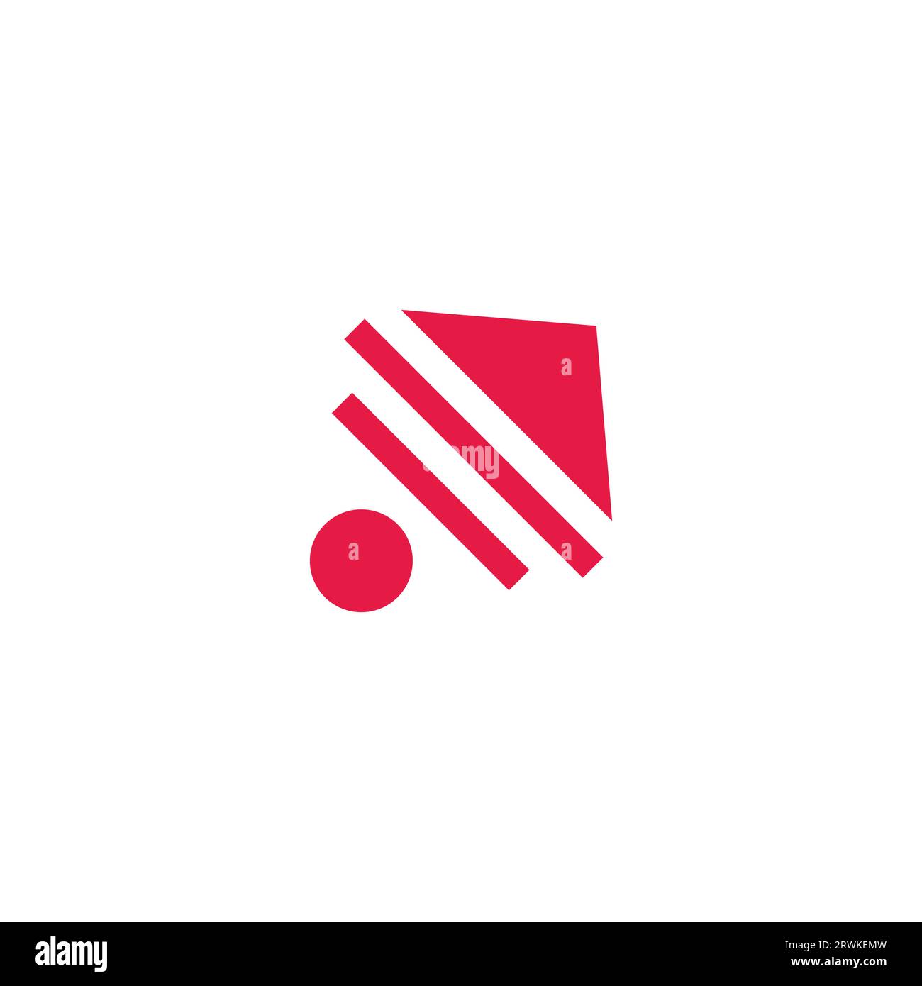 stripes red arrow up simple geometric logo vector Stock Vector