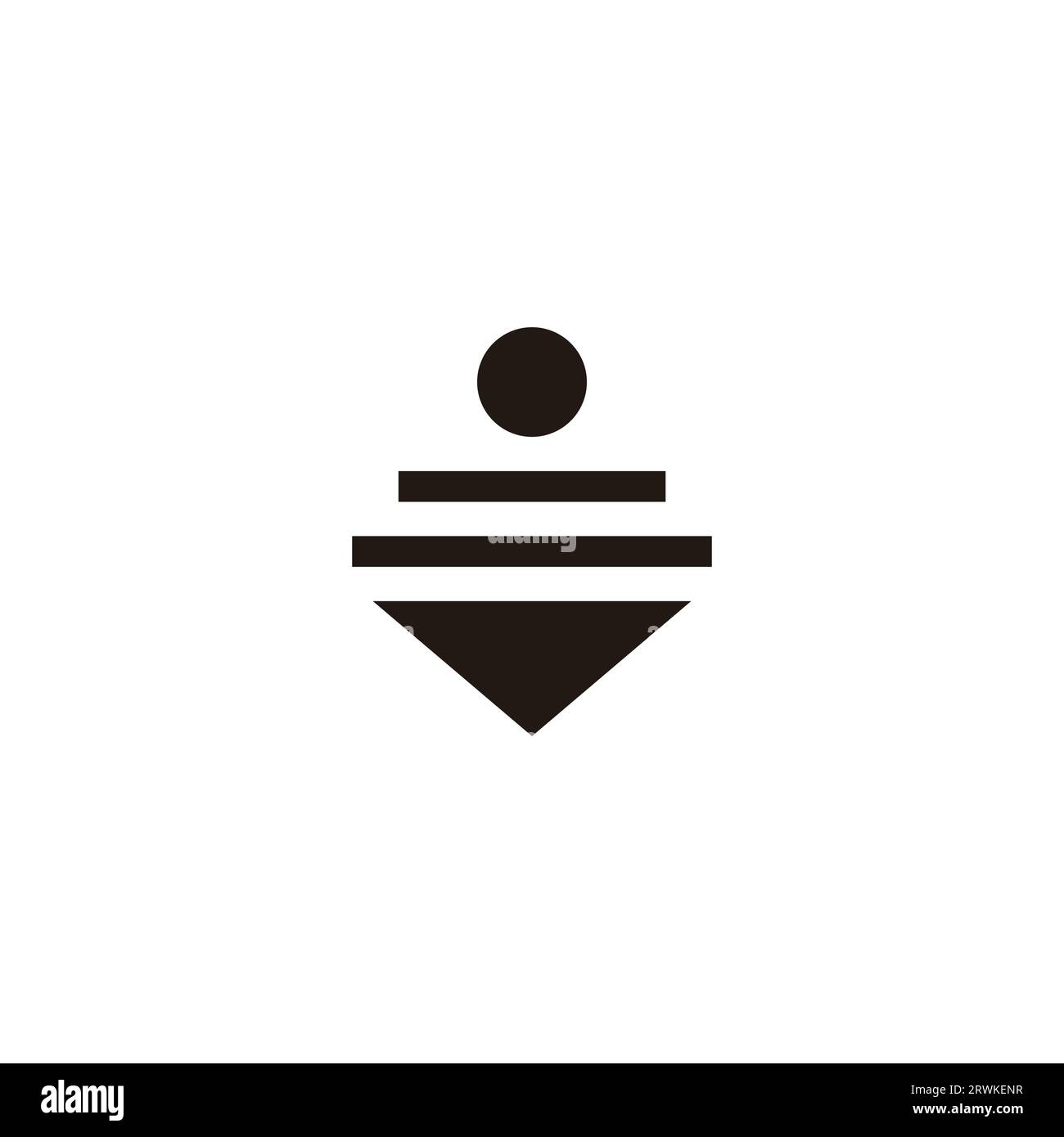 down arrow stripes geometric location symbol logo vector Stock Vector