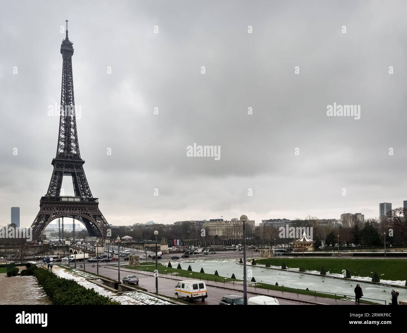 Urban landscape of Paris from the Trocadéro, site of the Palais de Chaillot, an area of Paris, France, in the 16th arrondissement. Stock Photo