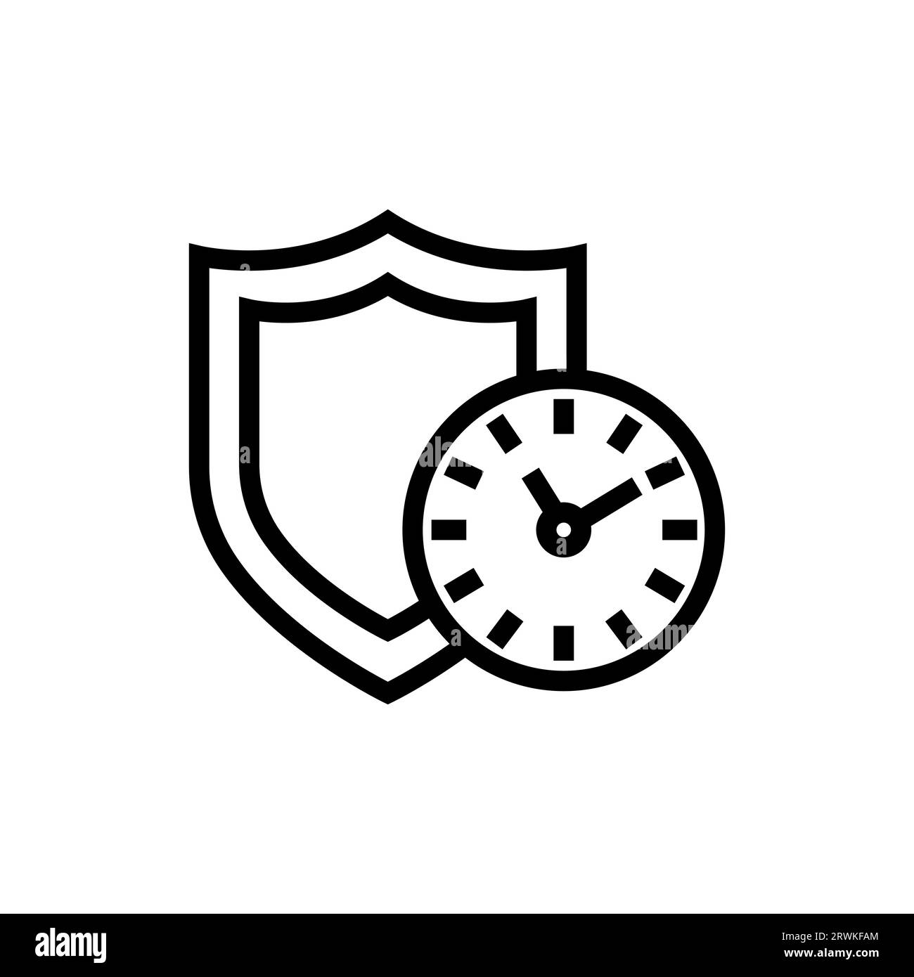 Long term protection icon in outline style icon, isolated on white background Stock Vector