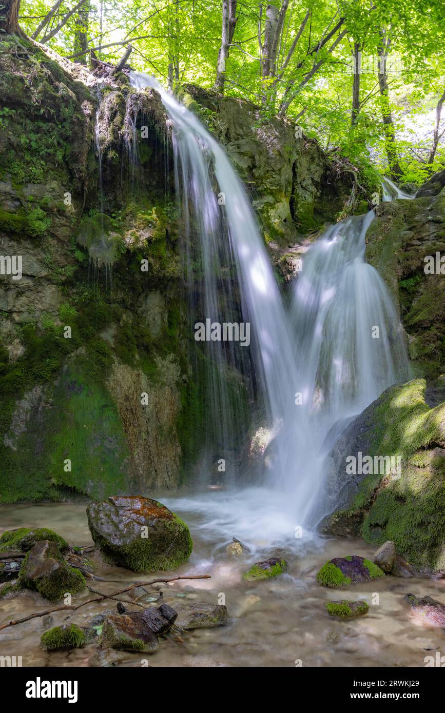 Hajsky waterfall, National Park Slovak Paradise, Slovakia Stock Photo