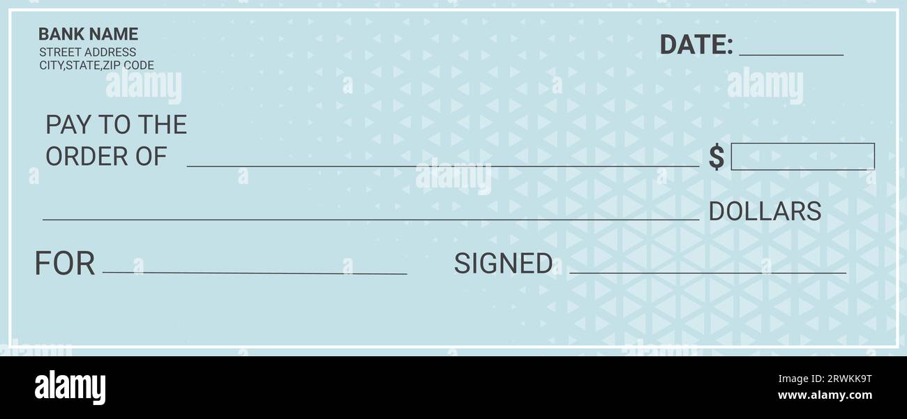 blank bank cheque personal desk check template Account number A unique