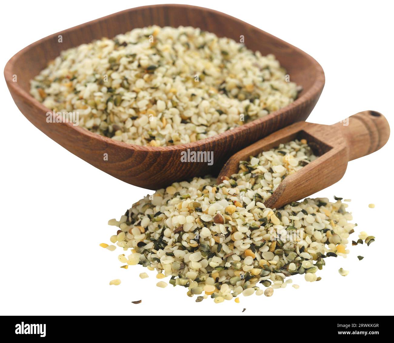 Peeled hemp seed full of nutritious ingredient Stock Photo
