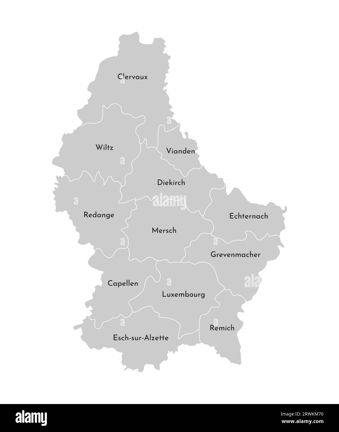 Vector isolated illustration of simplified administrative map of Grand