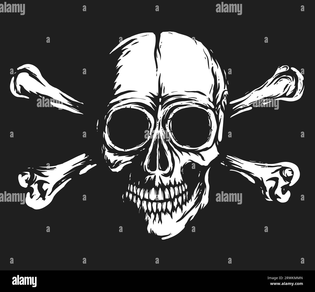 New white Skull with bones 2023 Stock Vector Image & Art Alamy