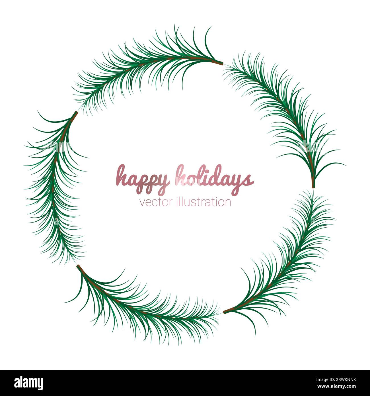 Vector pine frame, border of spruce, pine Christmas branches Stock ...