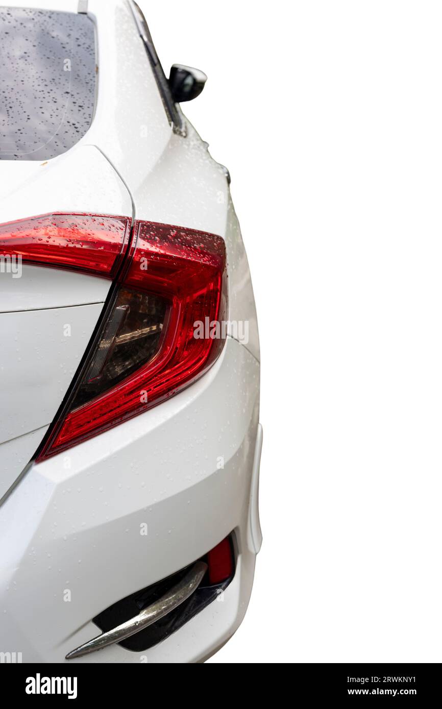 Taillight of a white car isolated on white background Stock Photo - Alamy