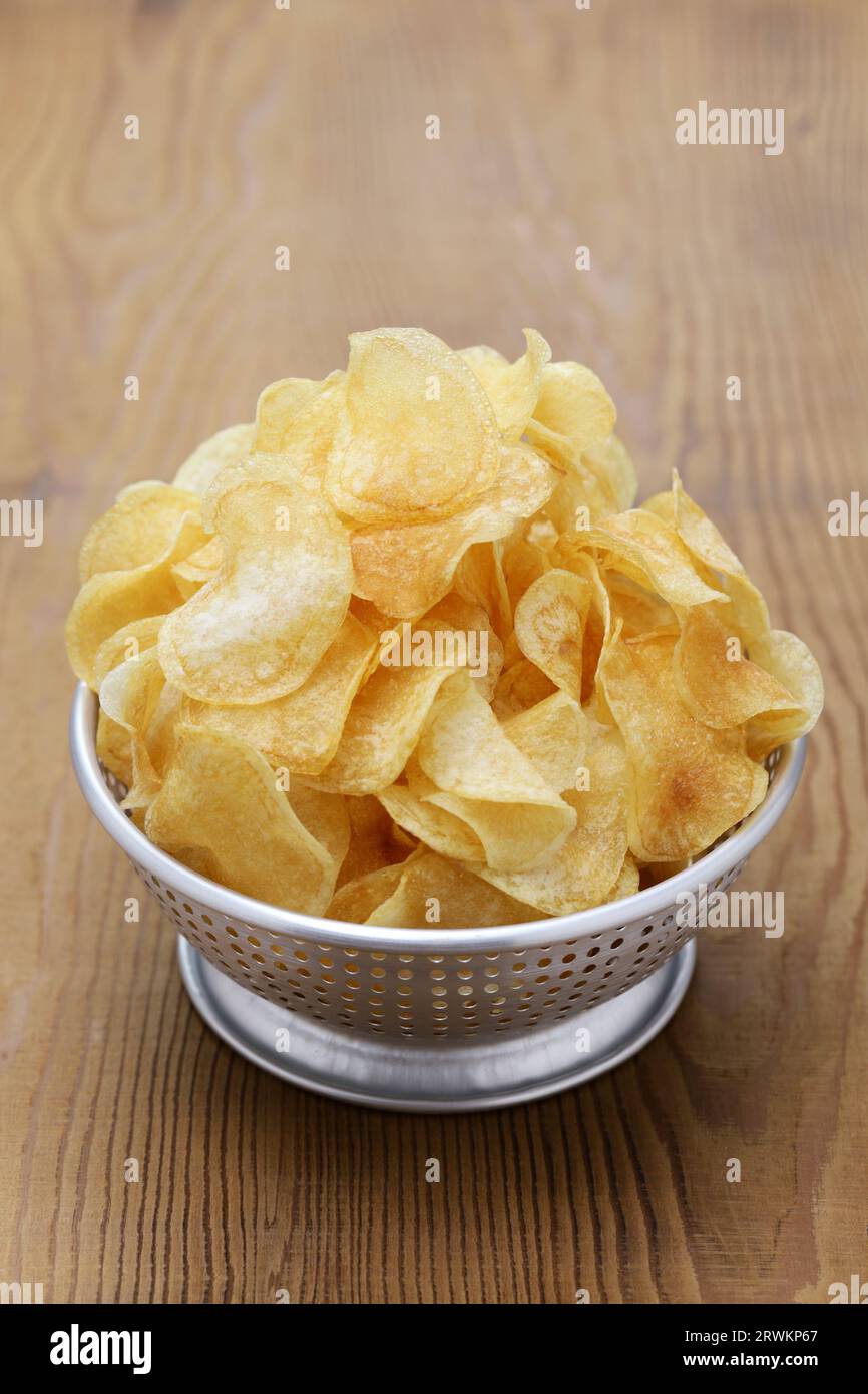 homemade potato chips (crisps) Stock Photo
