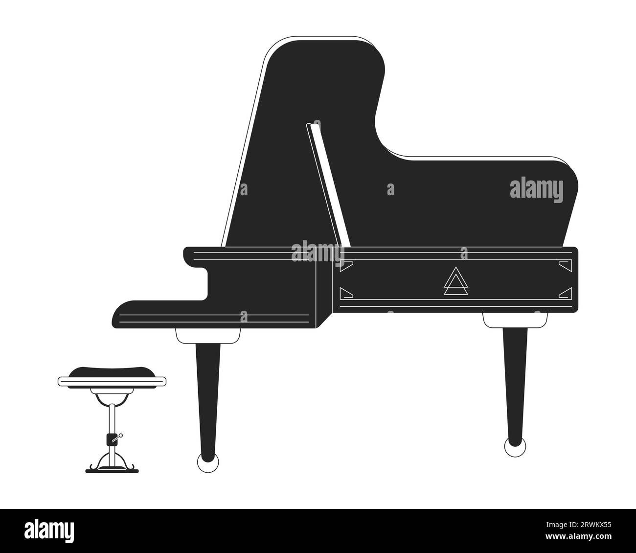 Piano 3d icon cartoon grand music Royalty Free Vector Image