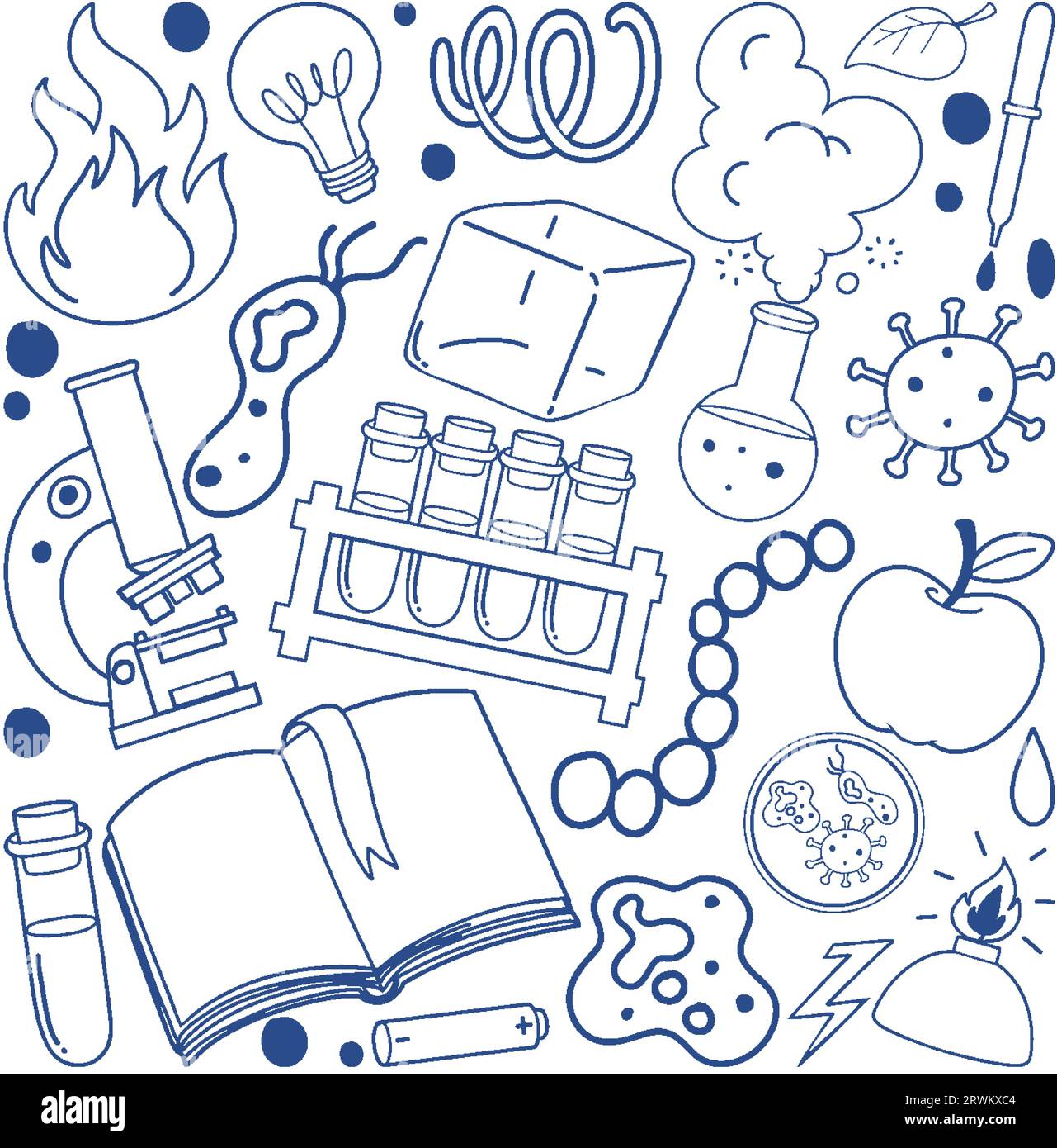 Science Objects and Icons Seamless Pattern illustration Stock Vector ...