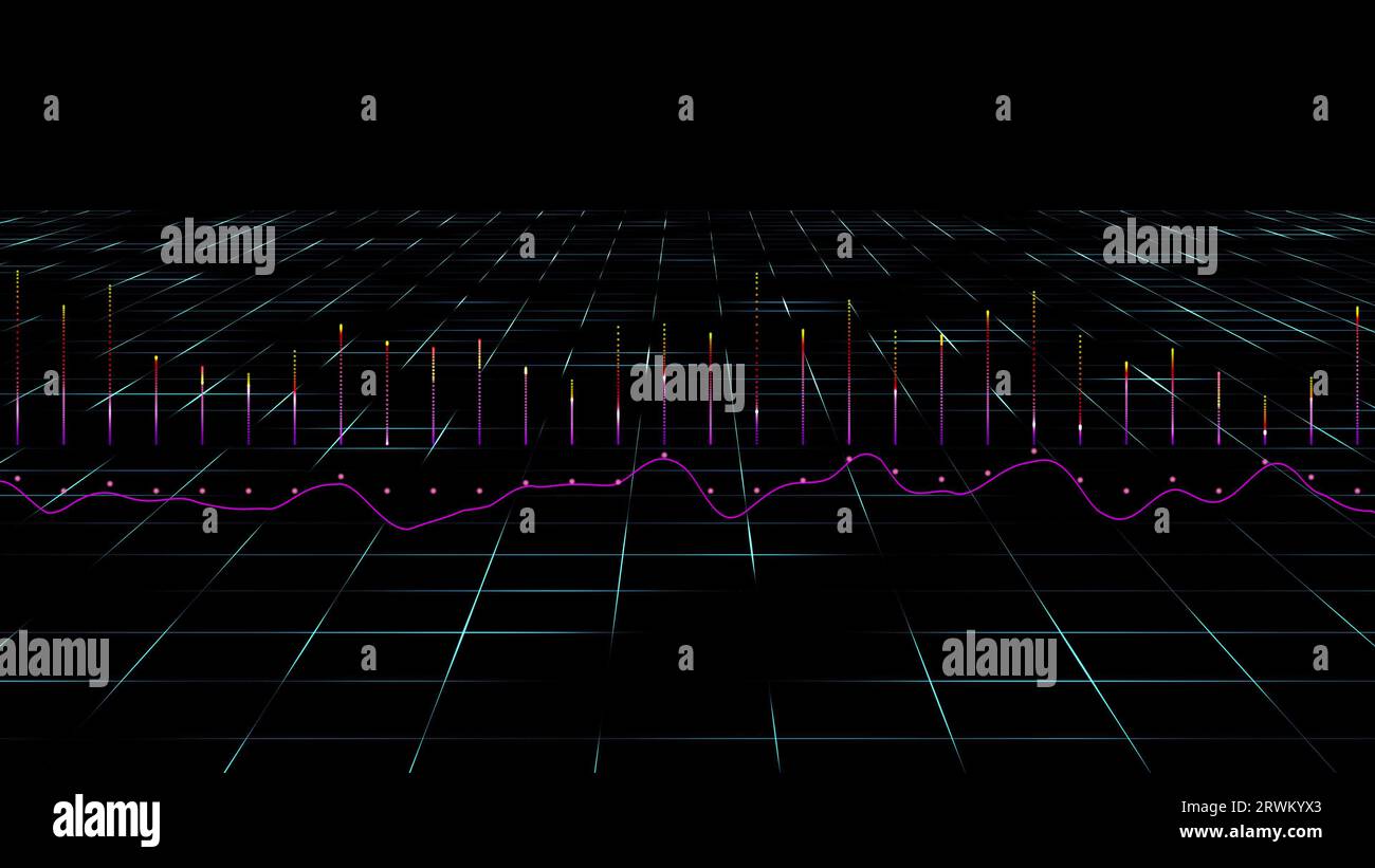 Data chart 3D. Big Data Information flow mesh design. Financial technological concept. Hi-tech information flow, blockchain, bigdata visualization. Bu Stock Photo