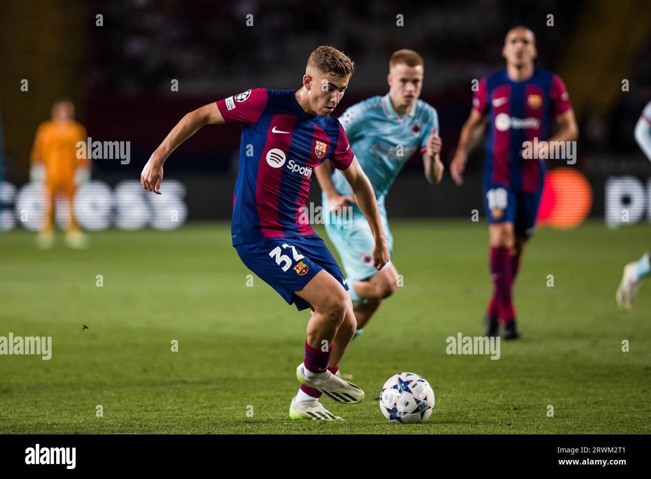 Barcelona, Spain. September 19, 2023, Fermin Lopez of Fc Barcelona during the UEFA Champions League Group H match played between FC Barcelona and Royal Antwerp FC at Estadi Olimpic Lluis Companys on September 19, 2023 in Barcelona, Spain. Photo Javier Borrego / SpainDPPI / DPPI Stock Photo
