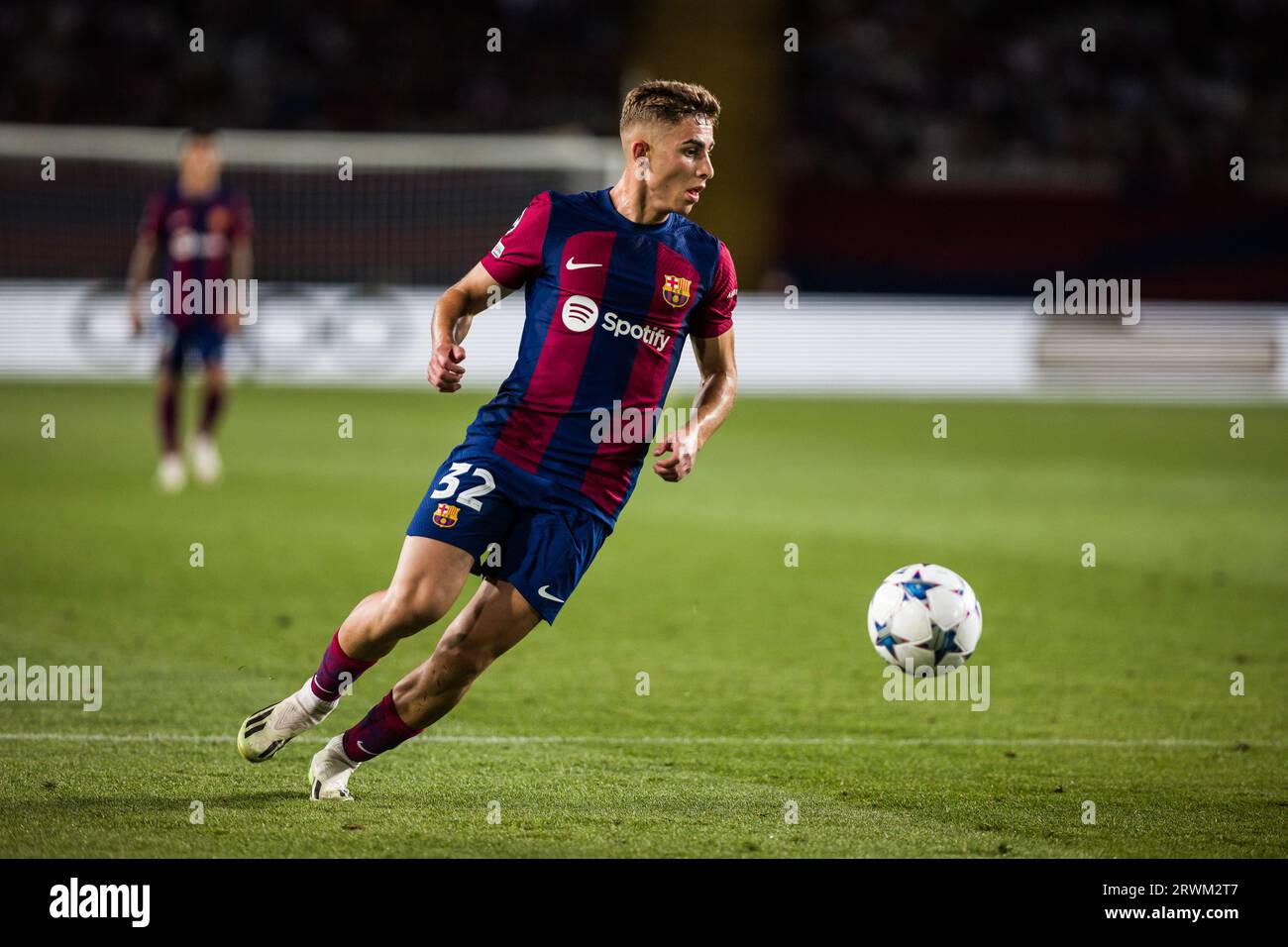 Barcelona, Spain. September 19, 2023, Fermin Lopez of Fc Barcelona during the UEFA Champions League Group H match played between FC Barcelona and Royal Antwerp FC at Estadi Olimpic Lluis Companys on September 19, 2023 in Barcelona, Spain. Photo Javier Borrego / SpainDPPI / DPPI Stock Photo