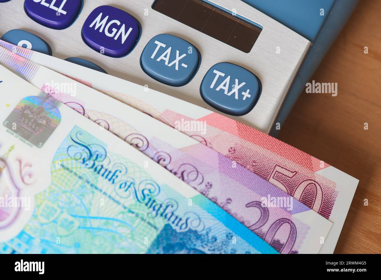 Pound notes HMRC Tax Stock Photo