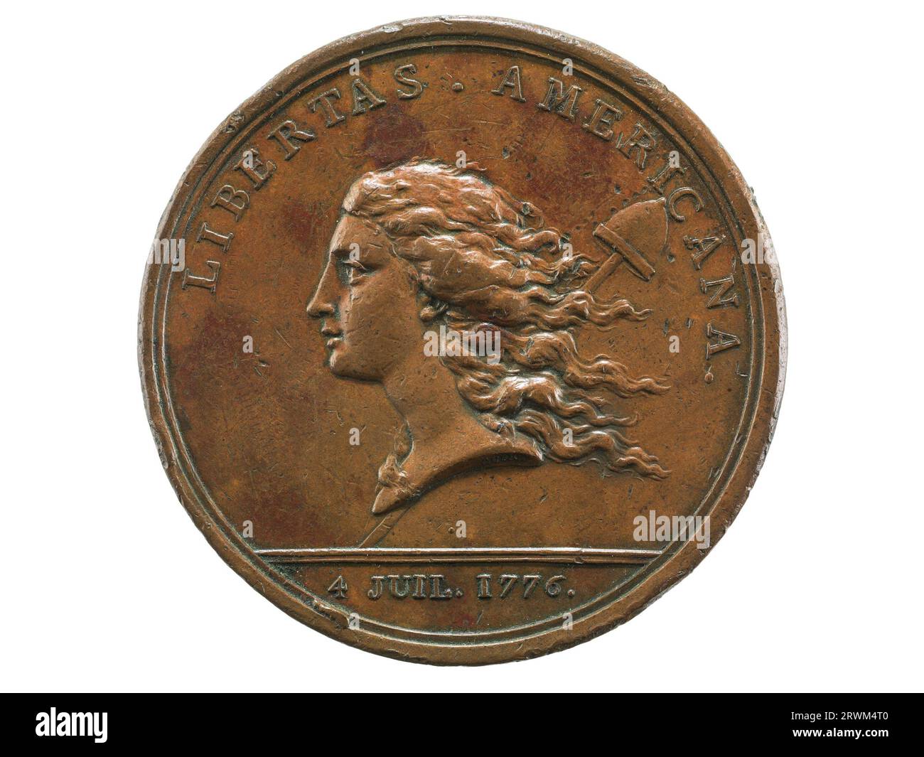 Medal, Libertas Americana, 1782, obverse. 1991.0009.0563. Stock Photo