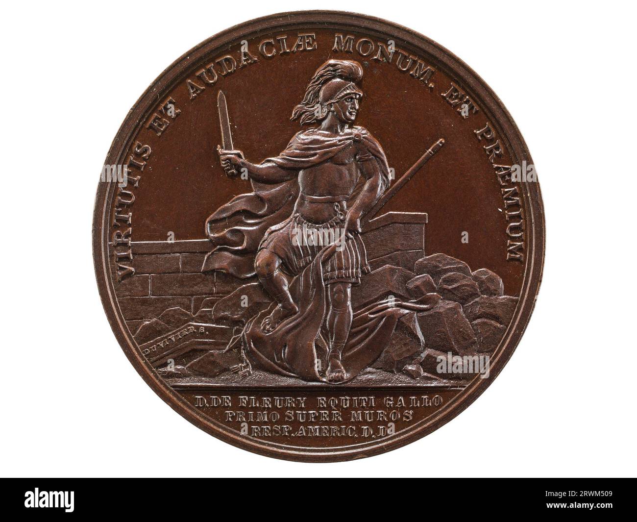 Medal, Francois Louis Teissedre de Fleury at Stony Point, 1779/2880, obverse. 1992.0121.0004. Stock Photo