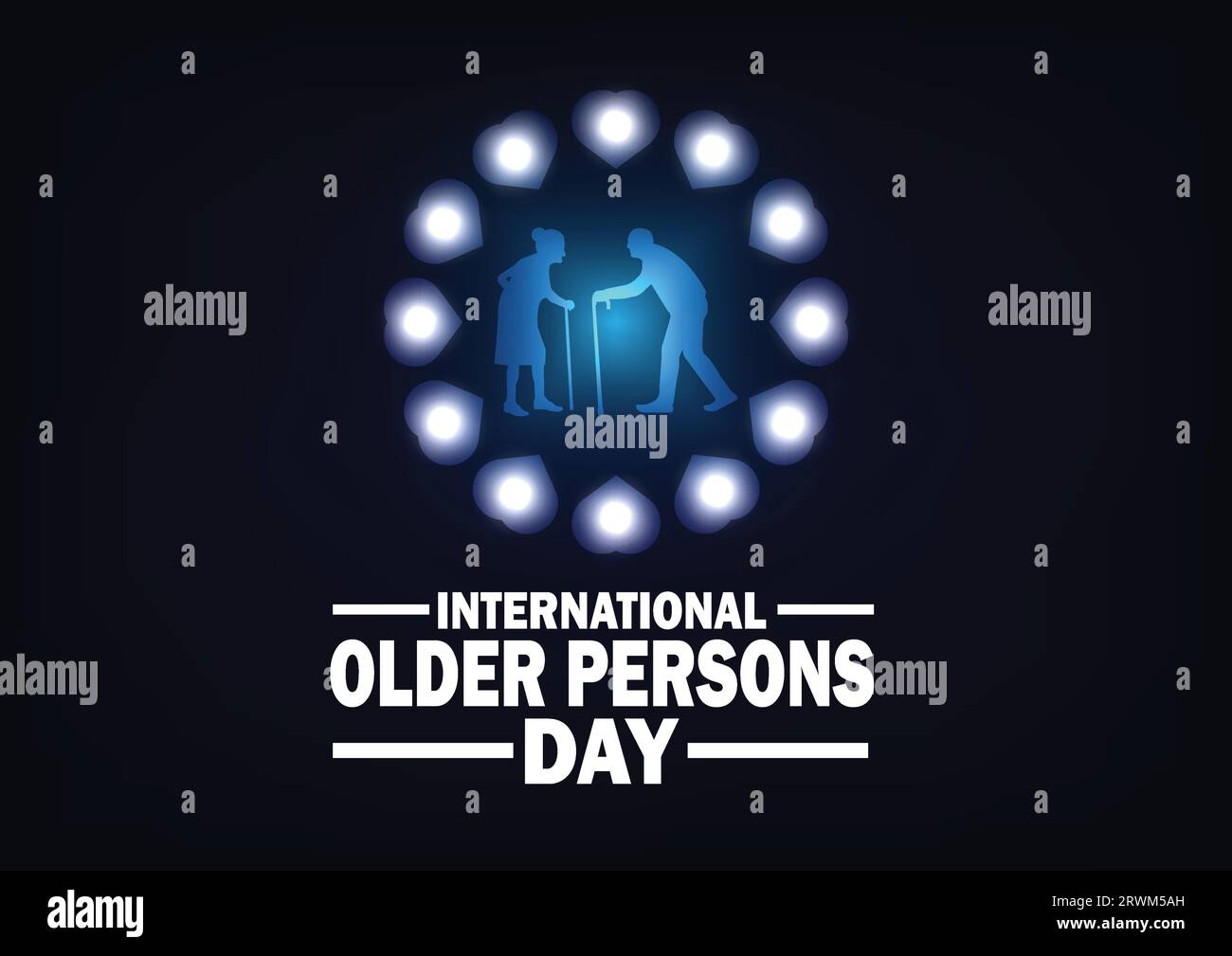 International Older Persons Day. Vector illustration. Suitable for greeting card, poster and banner. Stock Vector