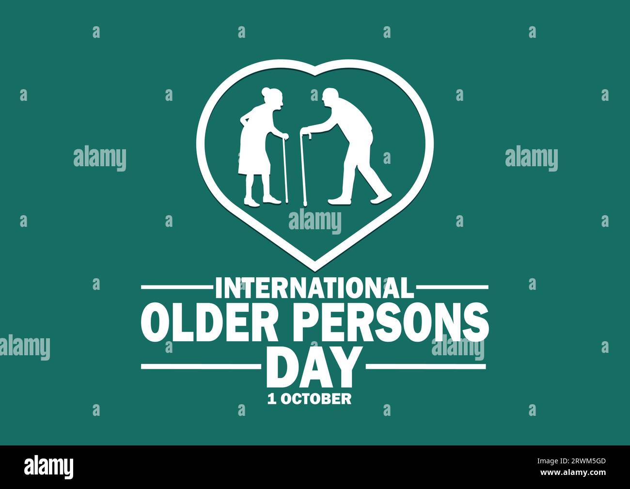 International Older Persons Day. 1 October. Holiday concept. Template for background, banner, card, poster with text inscription. Vector illustration Stock Vector