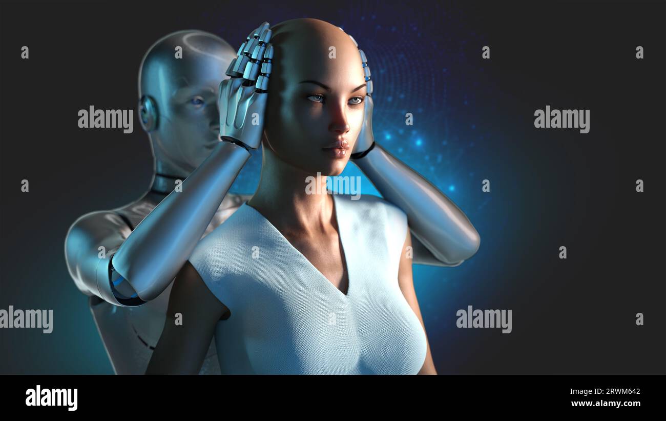 CGI image depicting the threat of AI Stock Photo