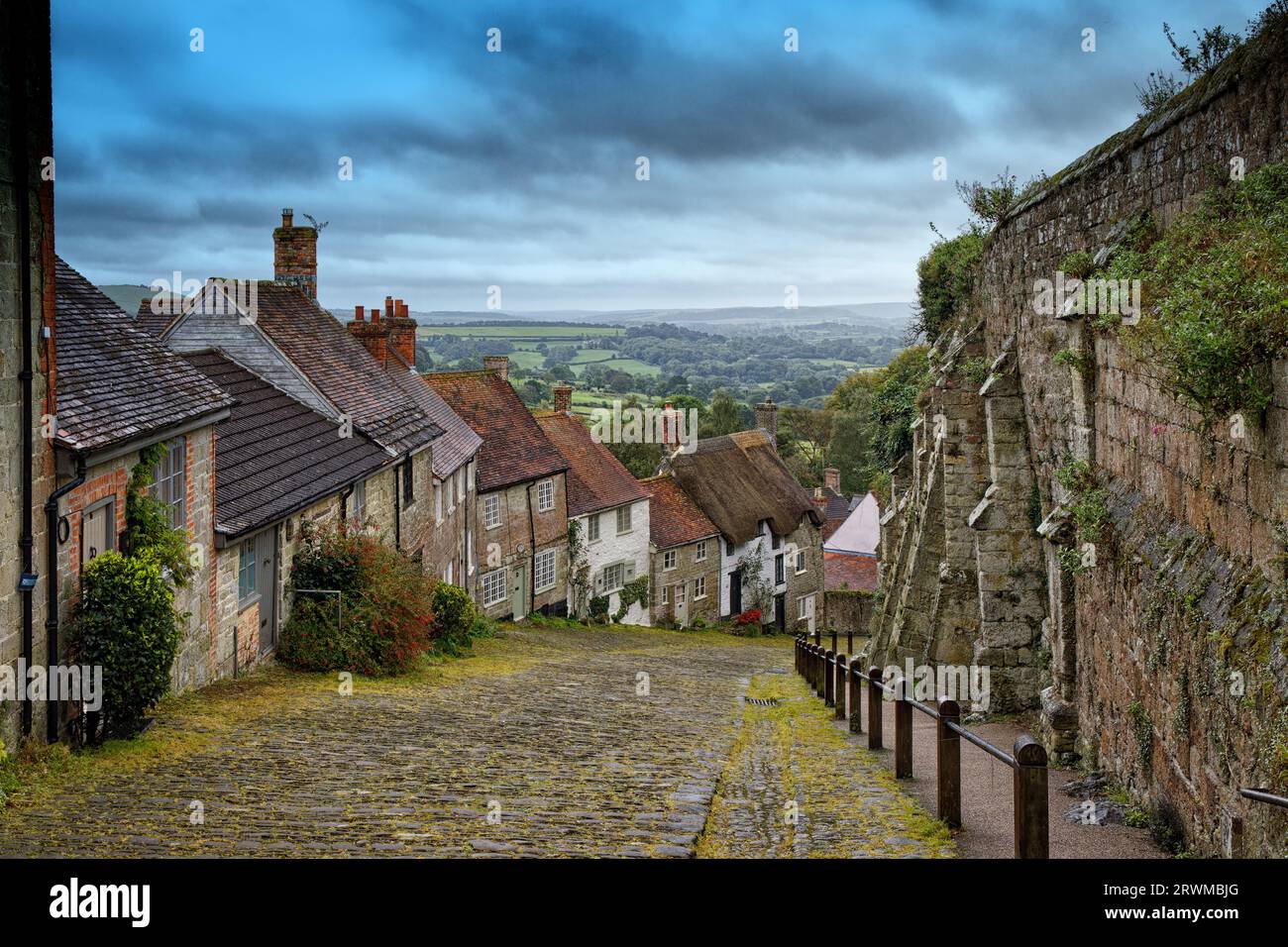 Gold Hill Shaftesbury Dorset England UK also known as Hovis Hill Stock Photo