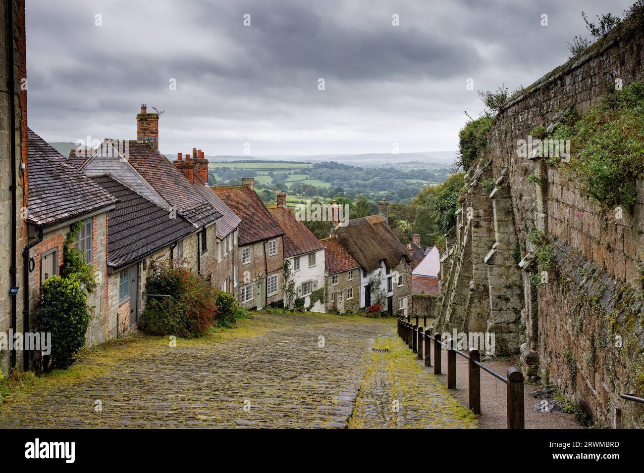Gold Hill Shaftesbury Dorset England UK also known as Hovis Hill Stock Photo