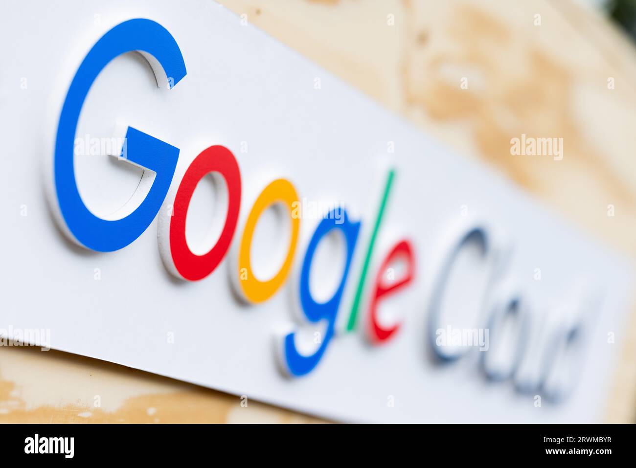 Cologne, Germany. 20th Sep, 2023. The Google Cloud logo at the Digital