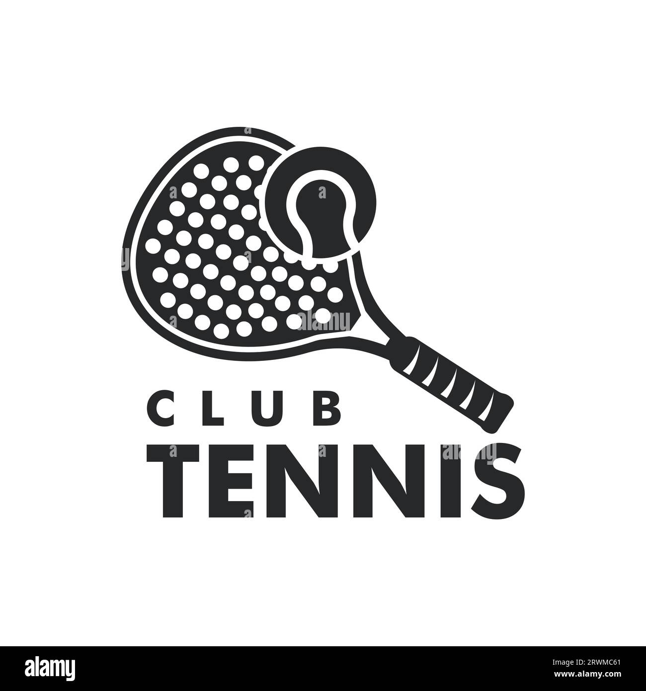 Vintage Paddle Tennis Club Logo with Ball Paddle Icon Stock Vector