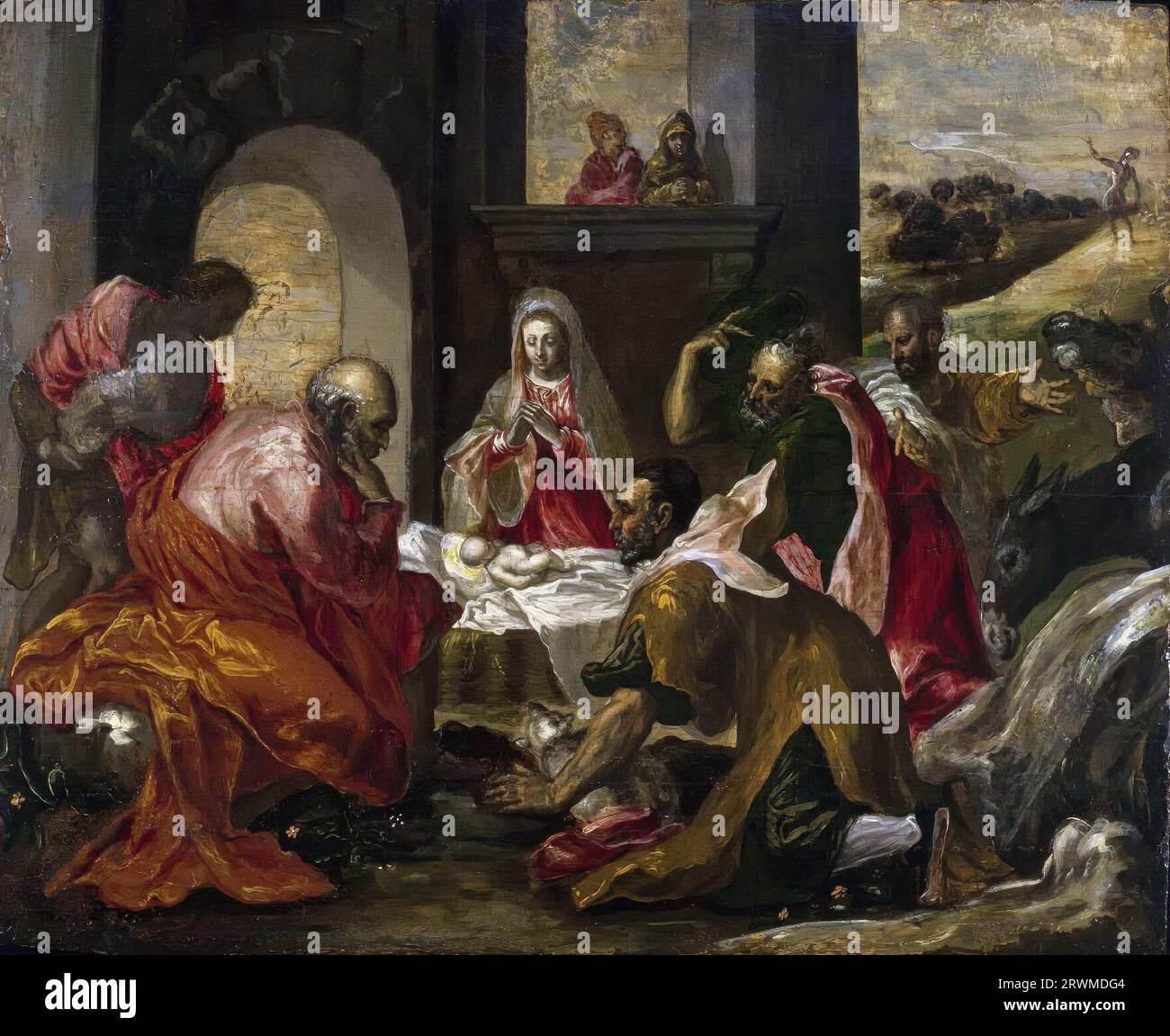 El Greco – Adoration of the Shepherds 1568-70. 63x76 Stock Photo - Alamy