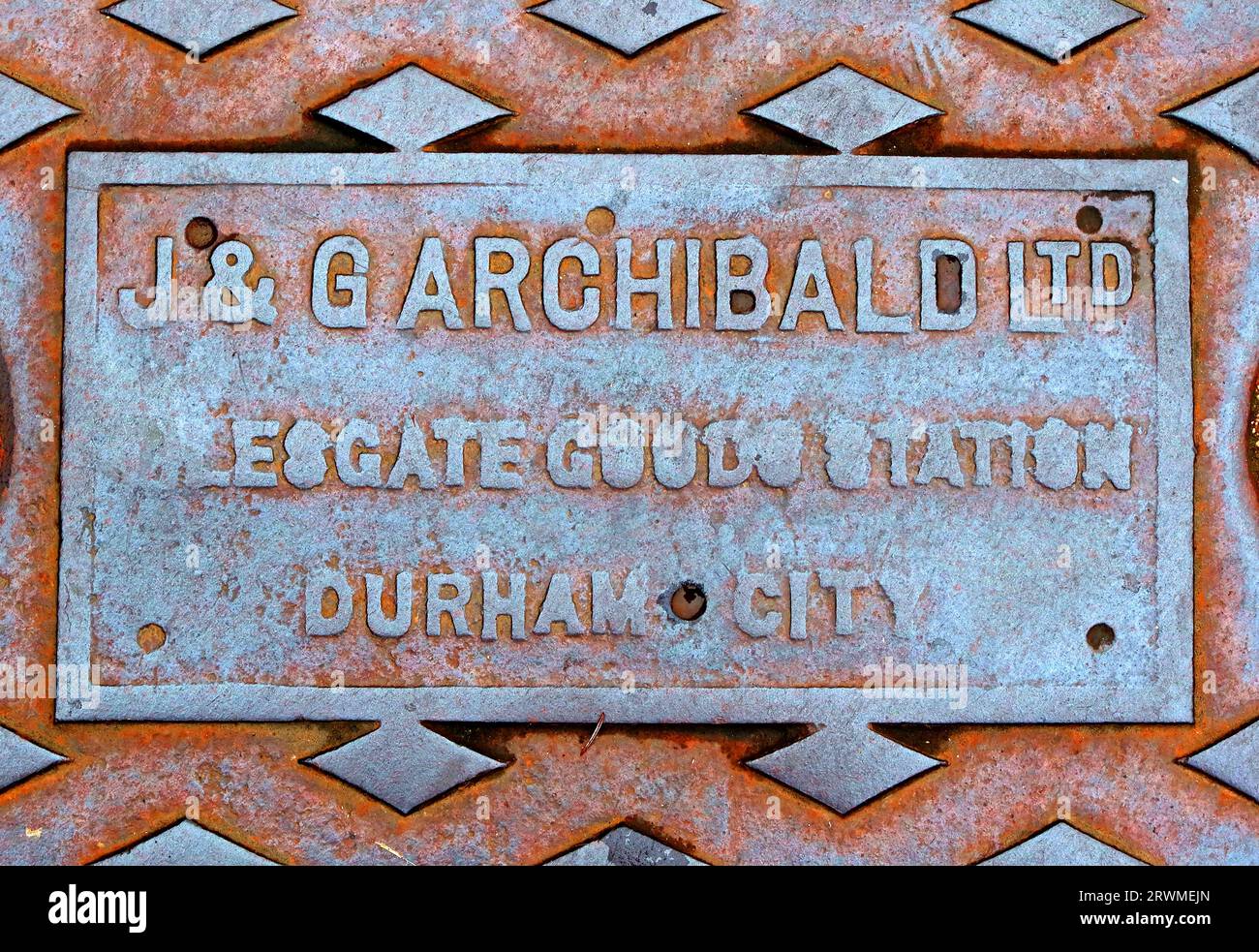 J&G Archibald Ltd grid, Gilesgate Goods Station, Durham City, England, UK, DH1 1QG Stock Photo