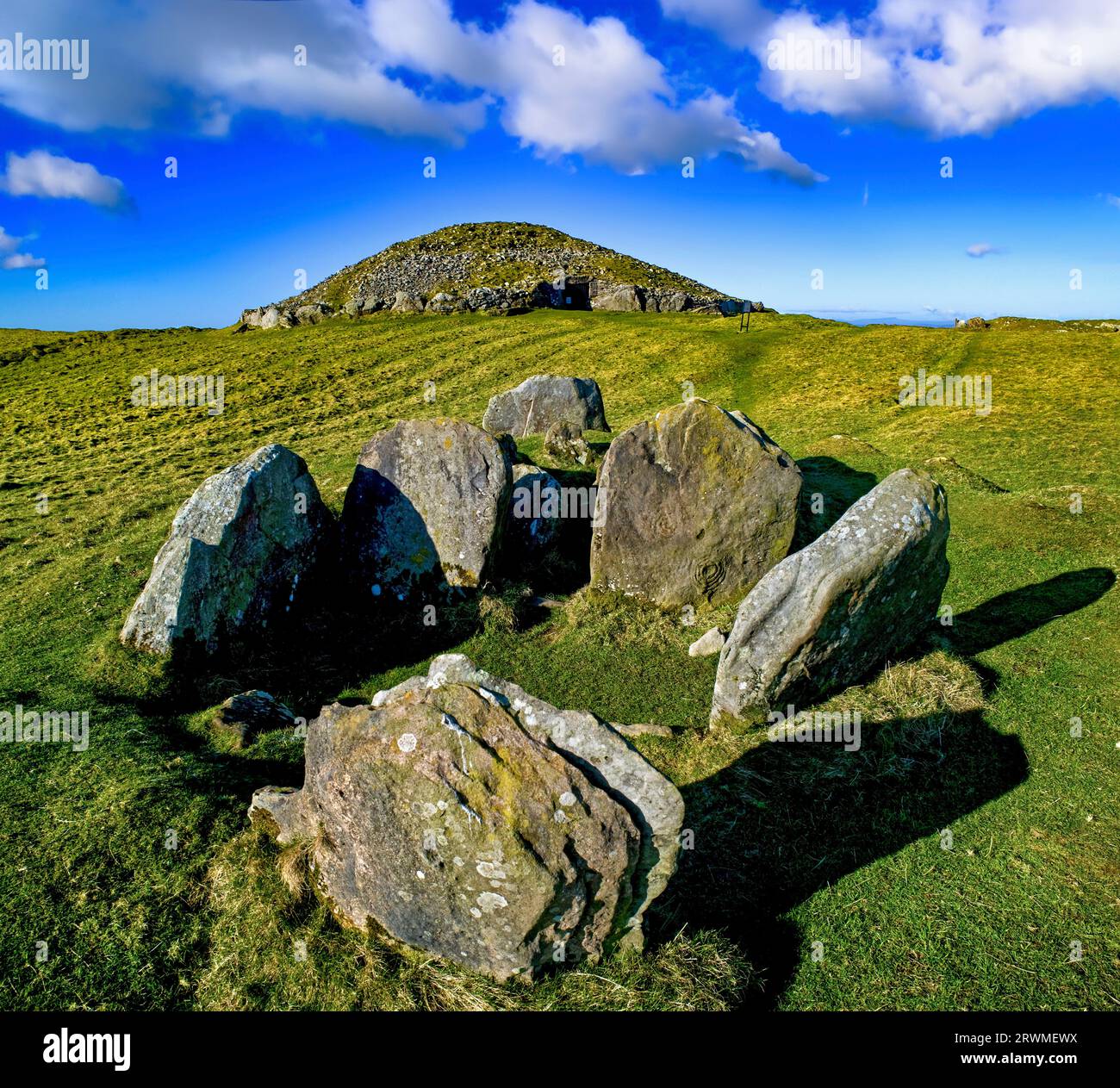 Loughcrew passage grave and stone circle, County Meath, Ireland Stock Photo