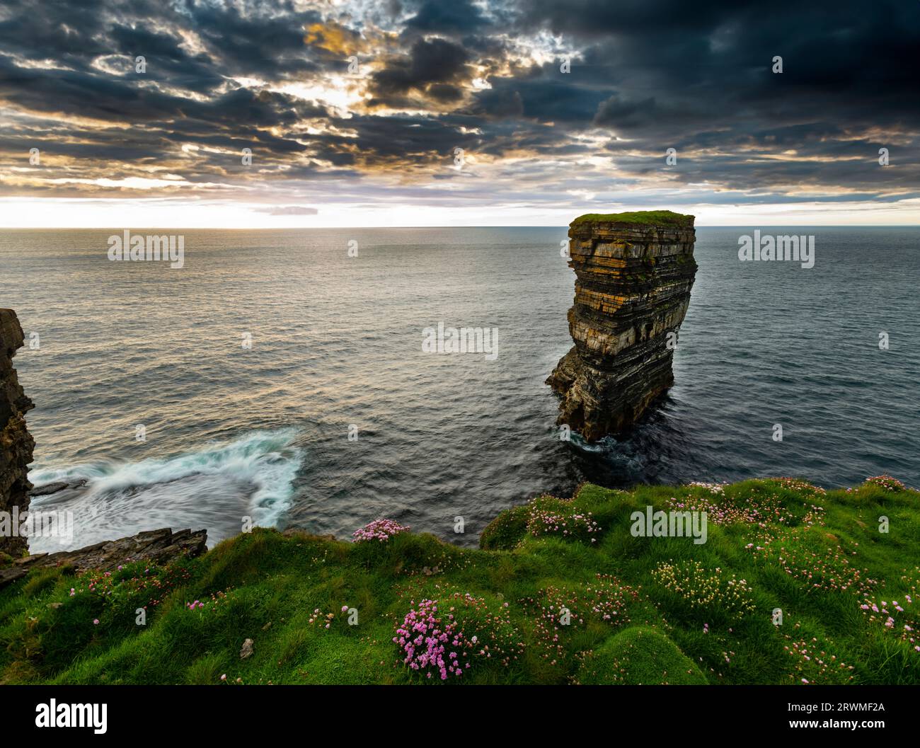Sea Stack at Downpatrick Head, County Mayo, Ireland Stock Photo