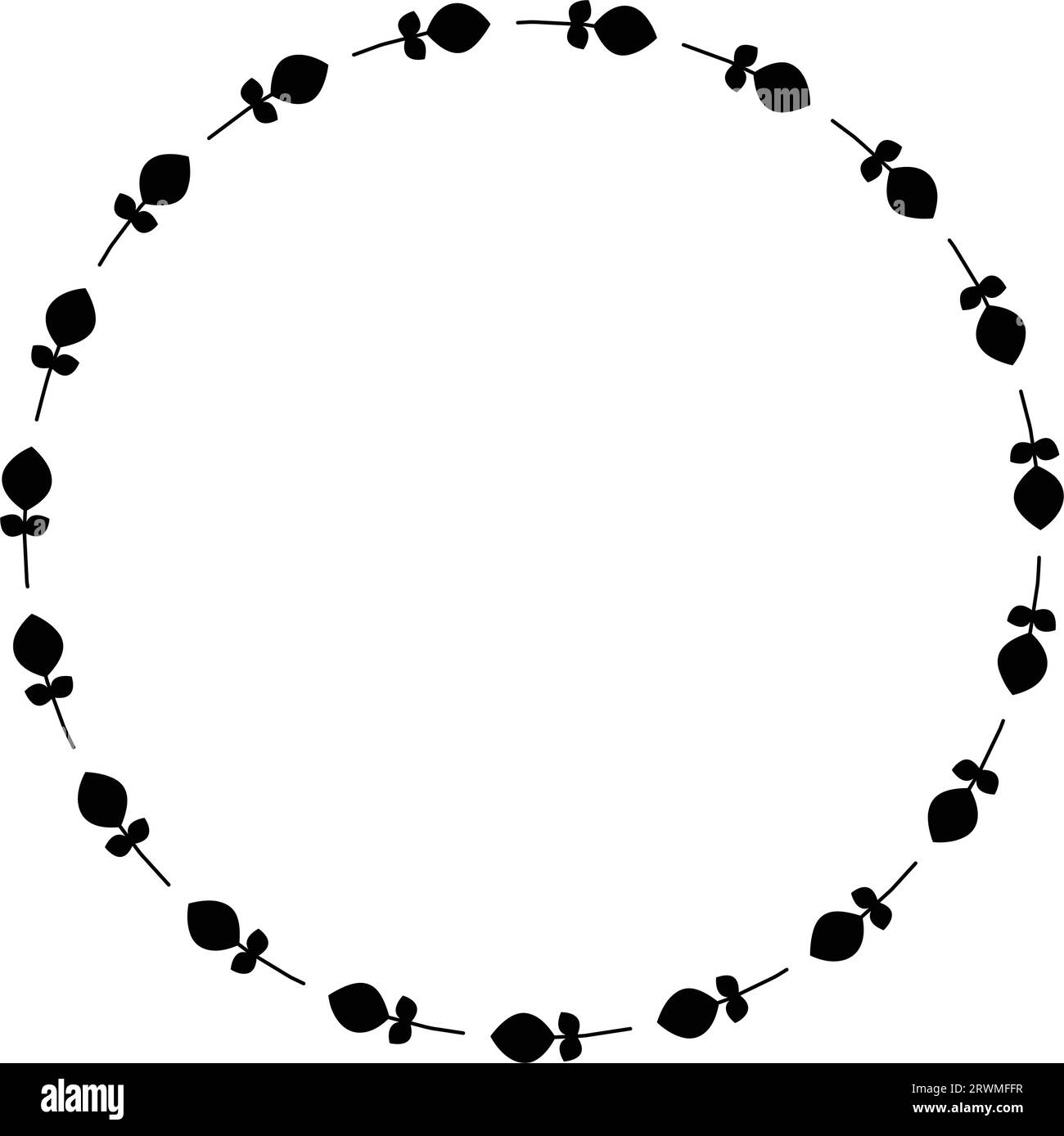 Floral circle border design rounded flower frame ring for decoration ...