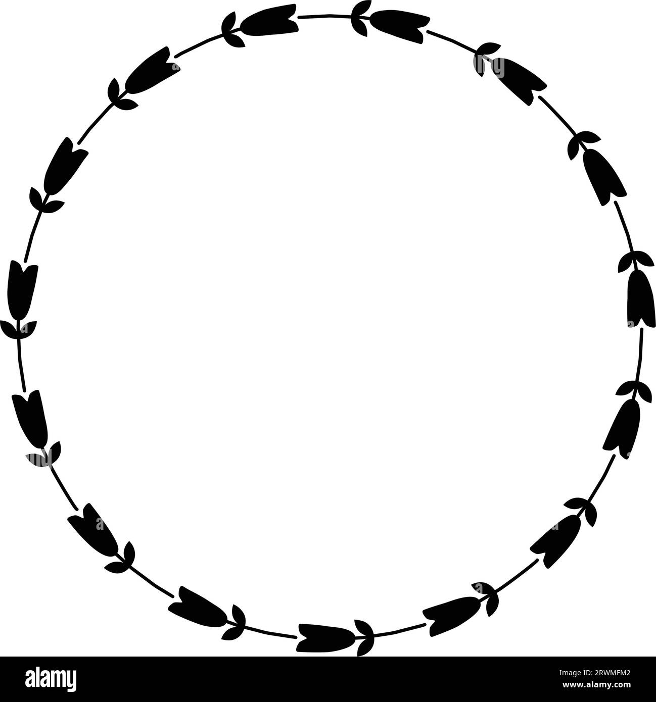 Floral circle border design rounded flower frame ring for decoration ...