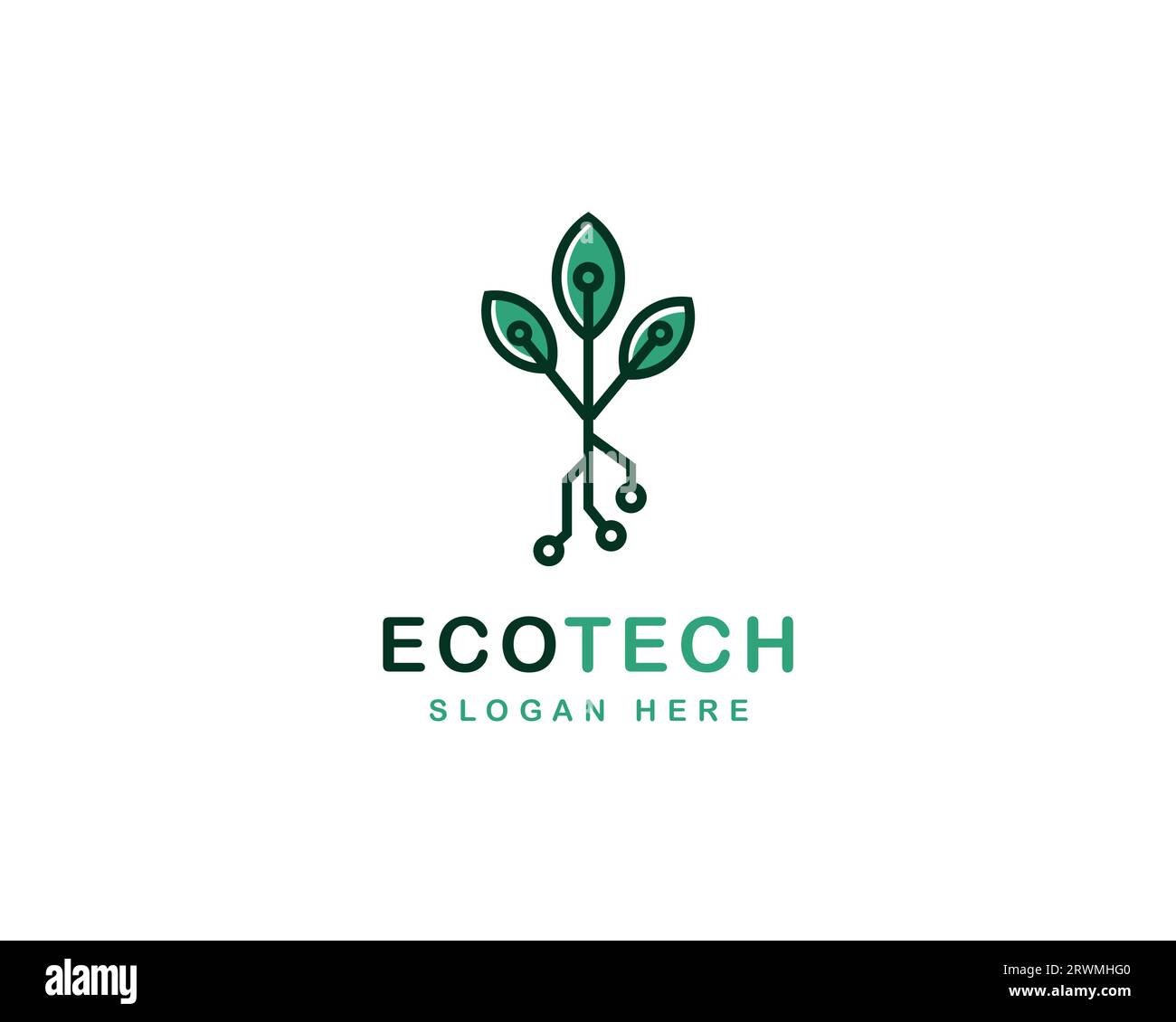 Eco tech logo design template. Green technology logo vector icon ...