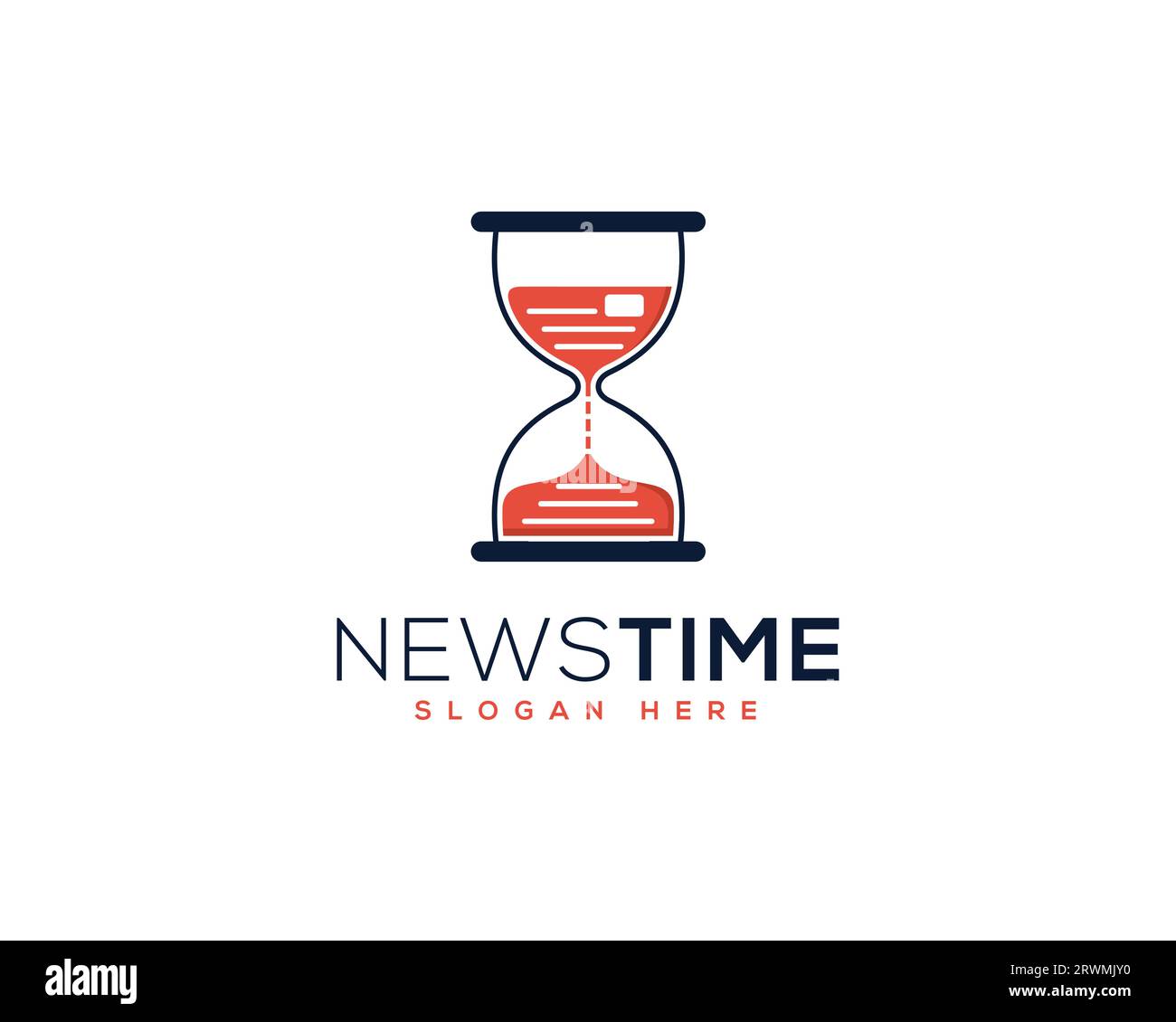 Hourglass vector logo design template. Business time symbol. Vector illustration. News Time Logo Design for Brand Stock Vector