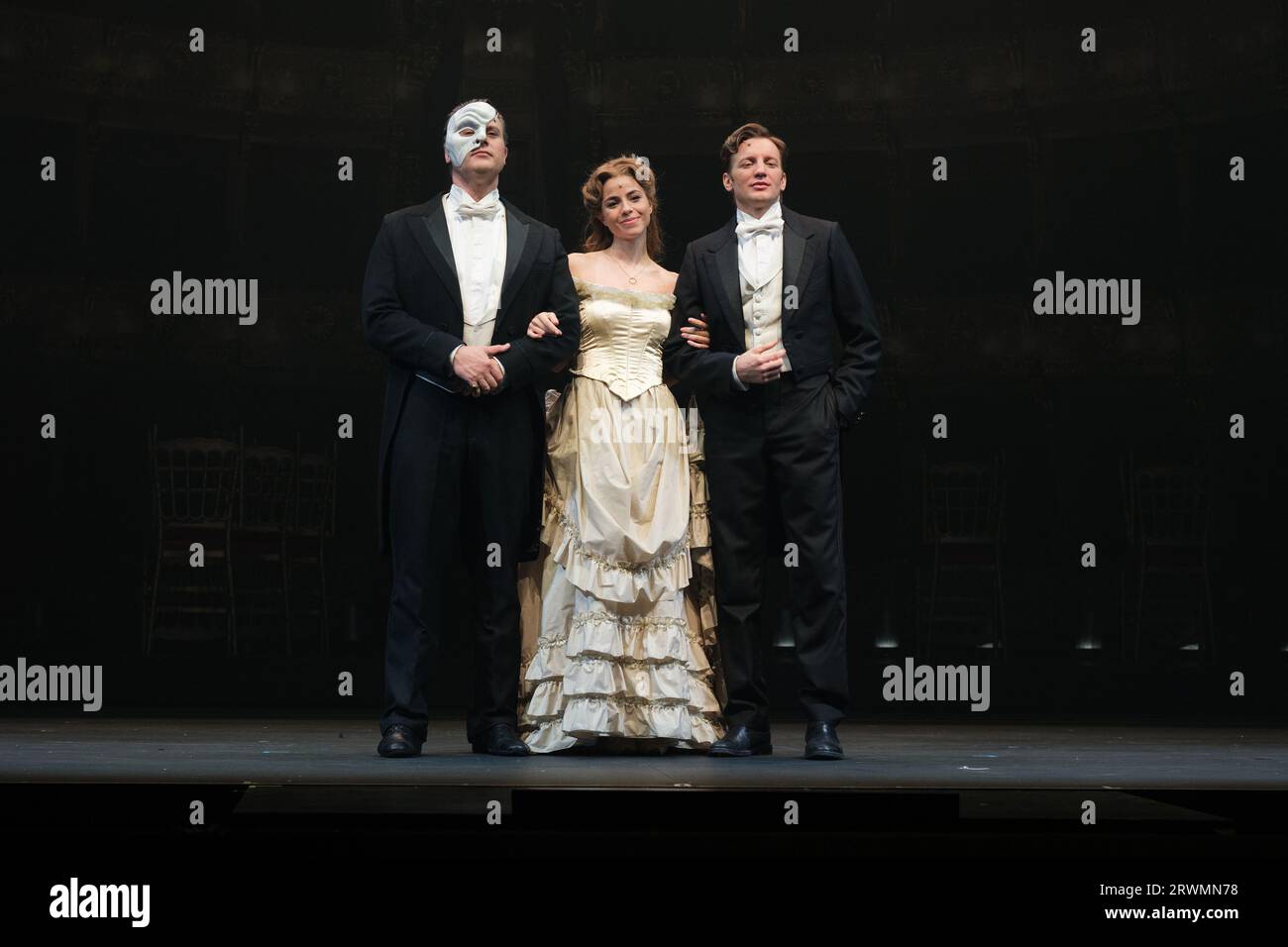 Actress Talía del Val performs during the presentation of the musical 'THE PHANTOM OF THE OPERA' at the Albeniz theater in Madrid, September 20, 2023, Stock Photo