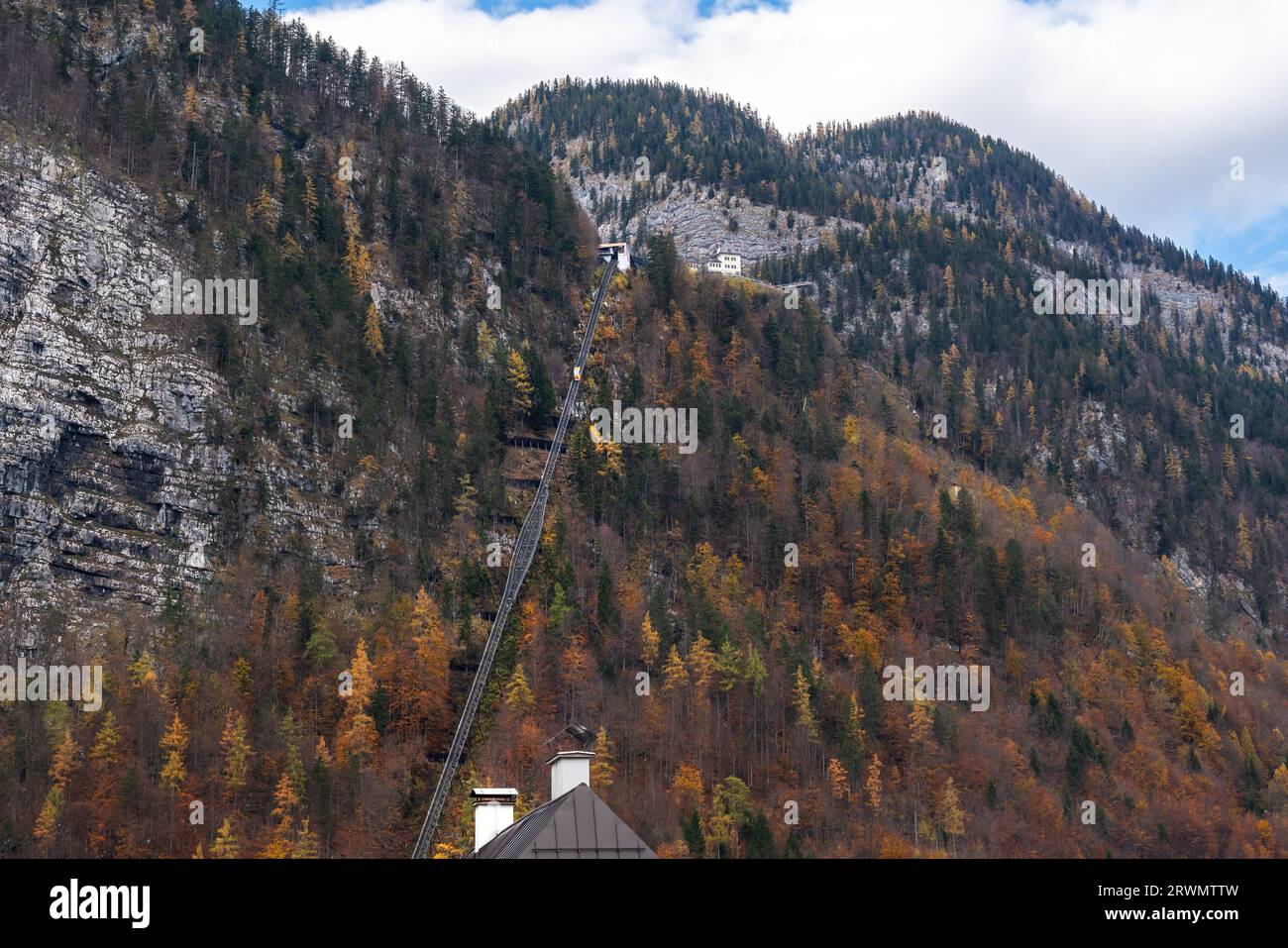 Hallstatt Salt Mines Funicular - Hallstatt, Austria Stock Photo