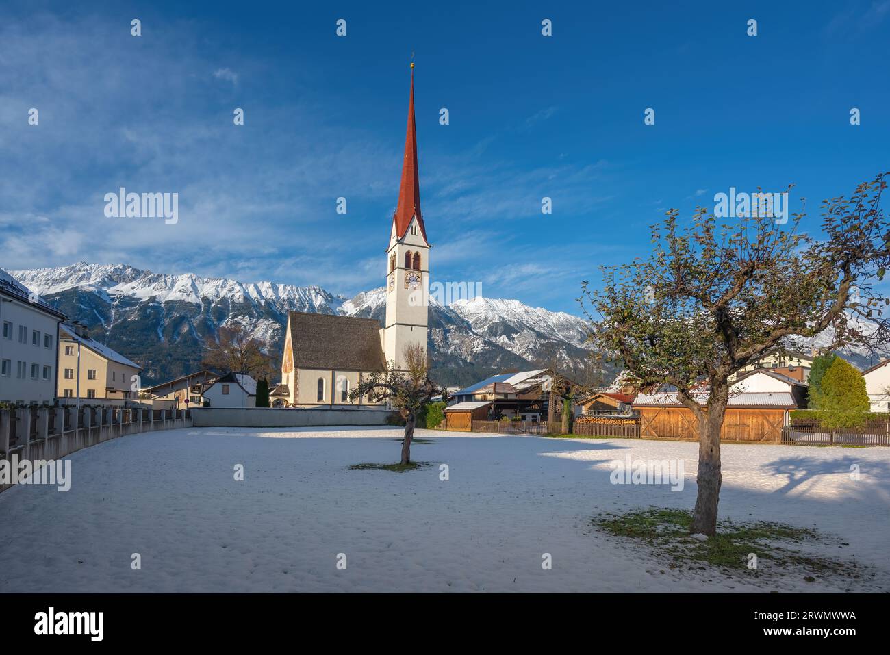 Amras Church - Innsbruck, Austria Stock Photo