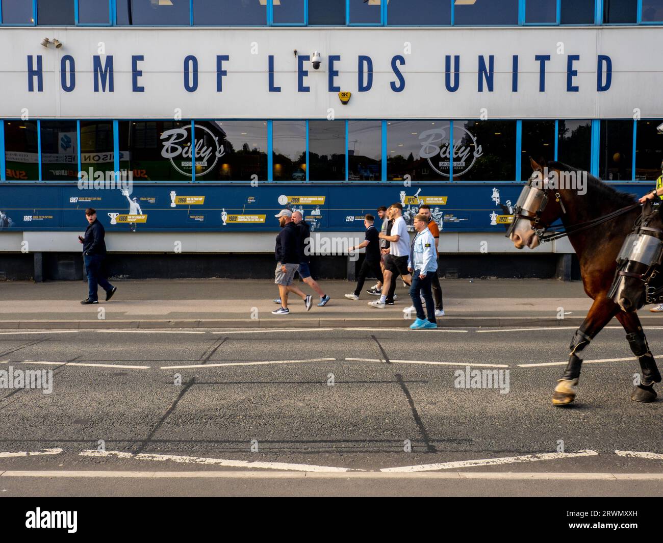 Scenes outside Elland Road, home of Leeds United on the day they were