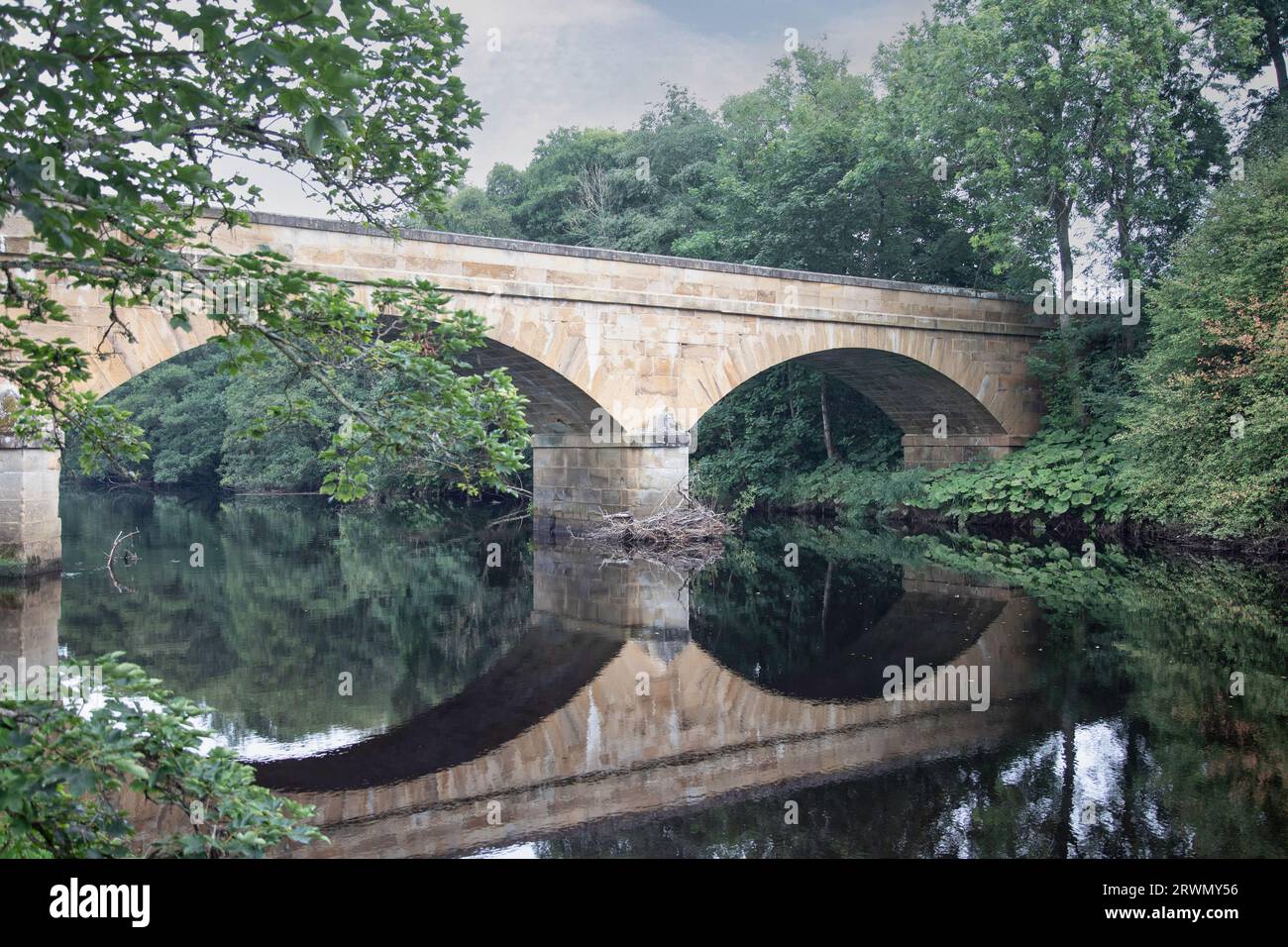 Bridge over river Tyne at Bellingham Stock Photo