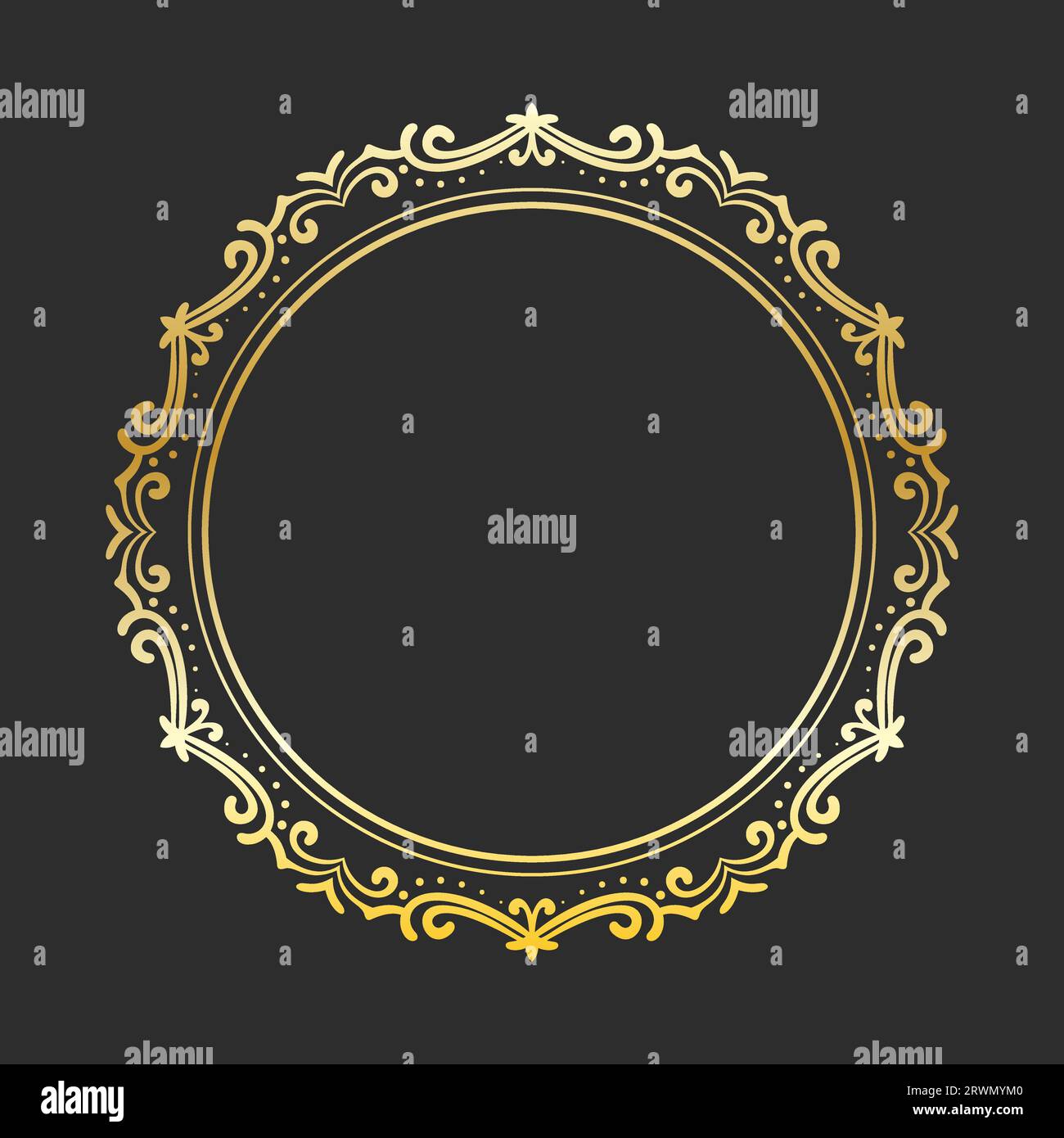Gold vector circle frame hi-res stock photography and images - Alamy