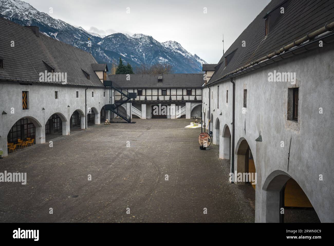 Zeughaus Museum Courtyard - Arsenal - Innsbruck, Austria Stock Photo