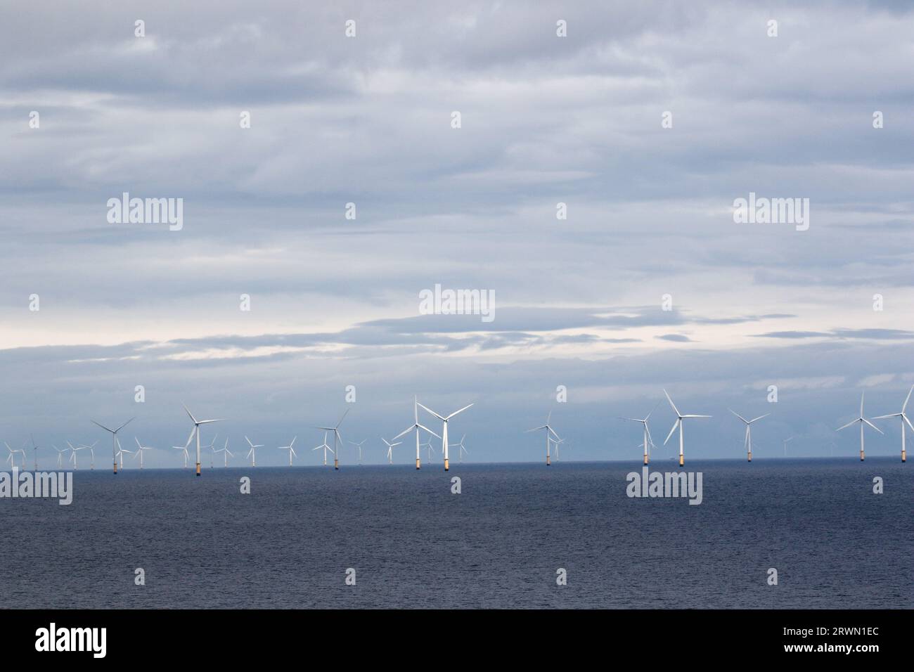 Gwynt y Mor offshore wind farm, Wales Stock Photo