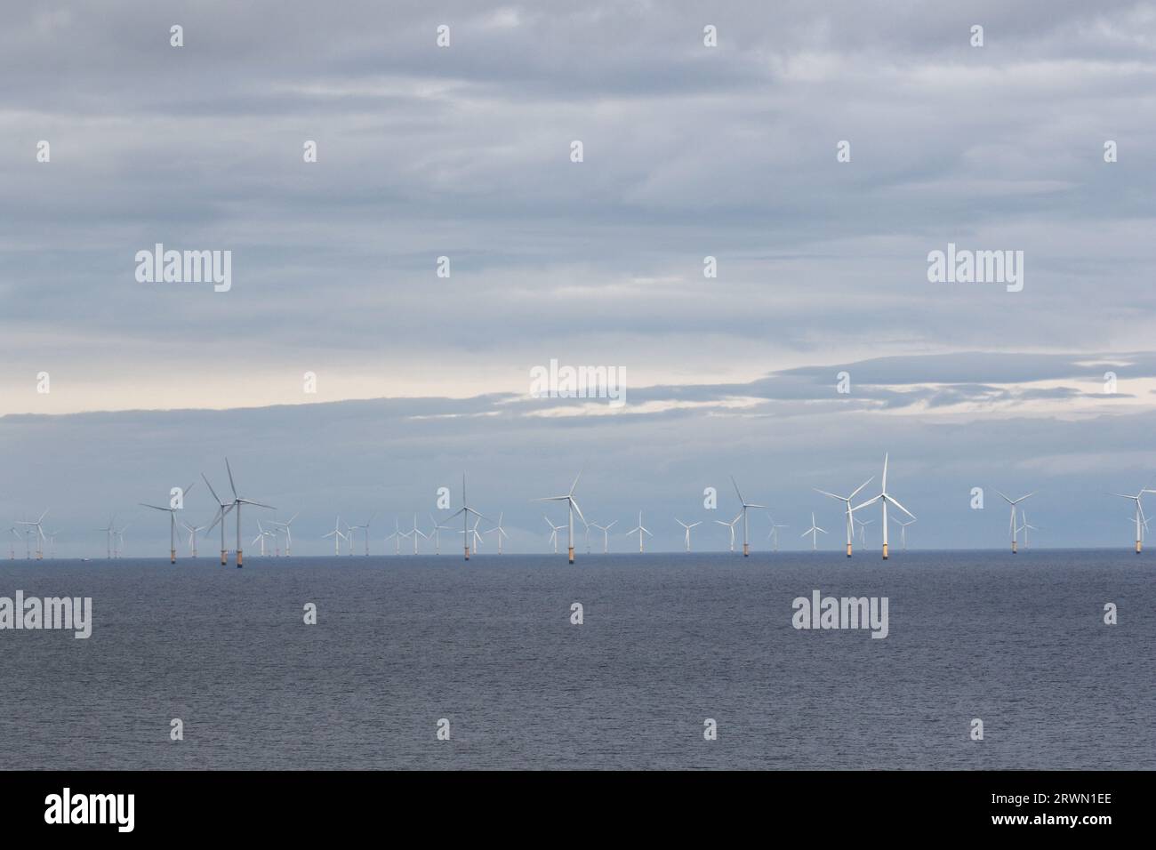 Gwynt y Mor offshore wind farm, Wales Stock Photo