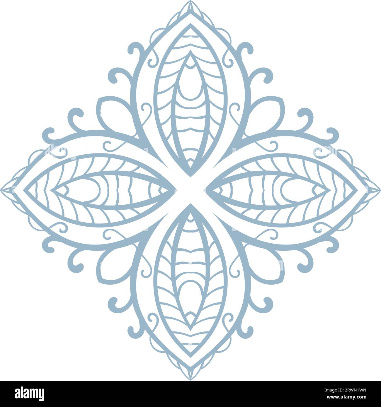 Ornament in rhombus shape, Isolated design element, Vector illustration Stock Vector