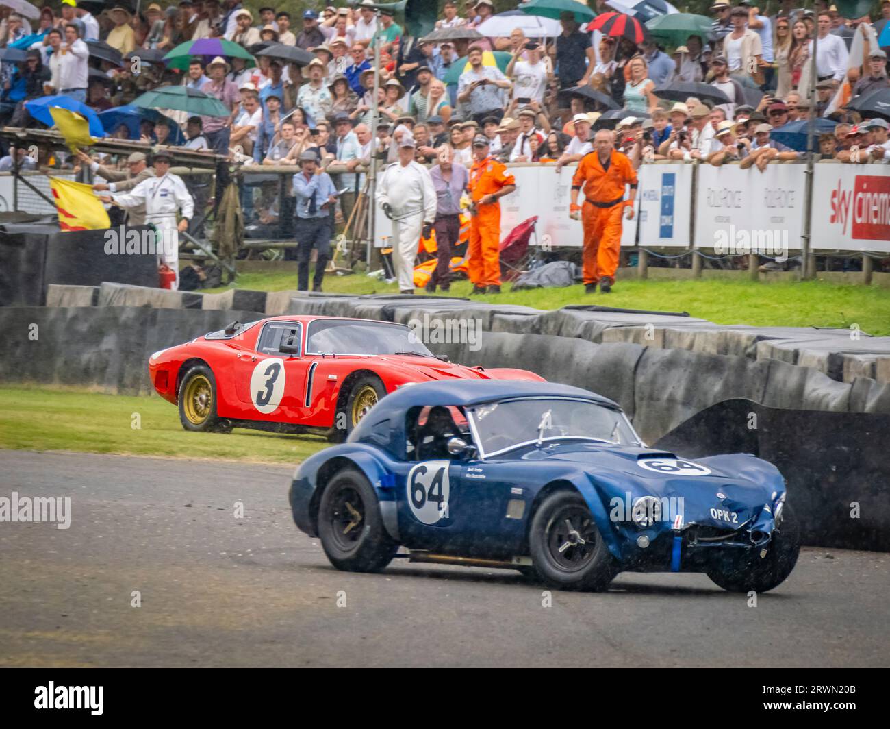 A Cobra crashes in the rain at Madgewick in the Royal Automobile Club ...