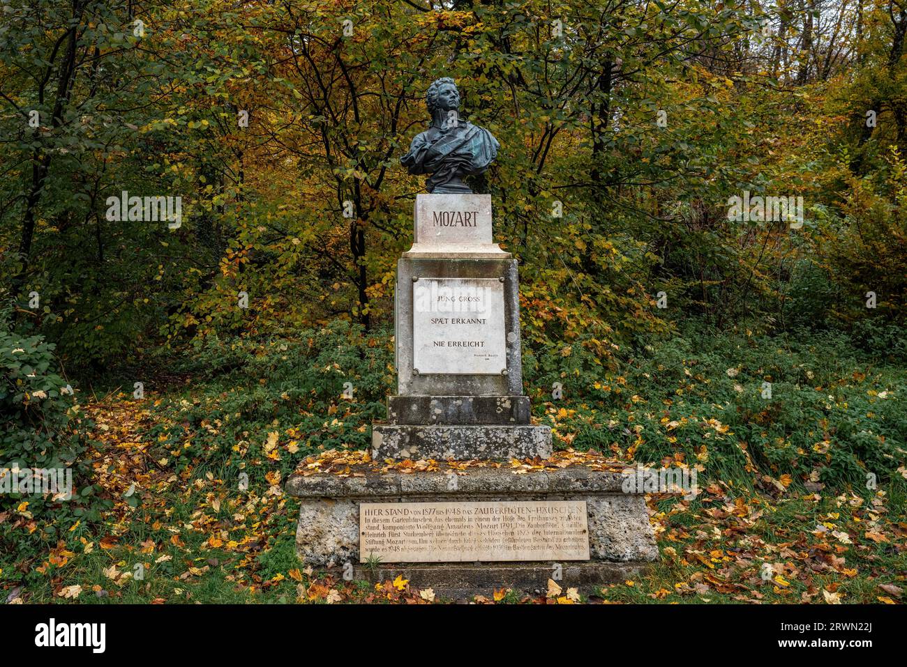 Mozart Monument at Kapuzinerberg - Salzburg, Austria Stock Photo