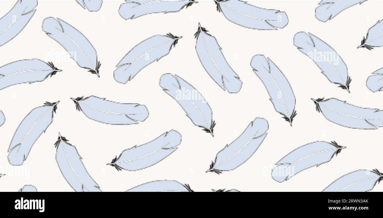 Seamless pattern with feathers. Vector illustration Stock Vector Image ...